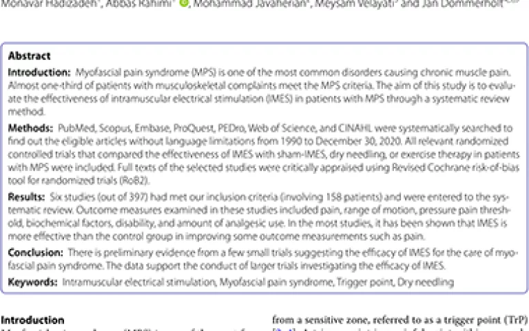 Intramuscular Electrical Stimulation - Myopain Seminars